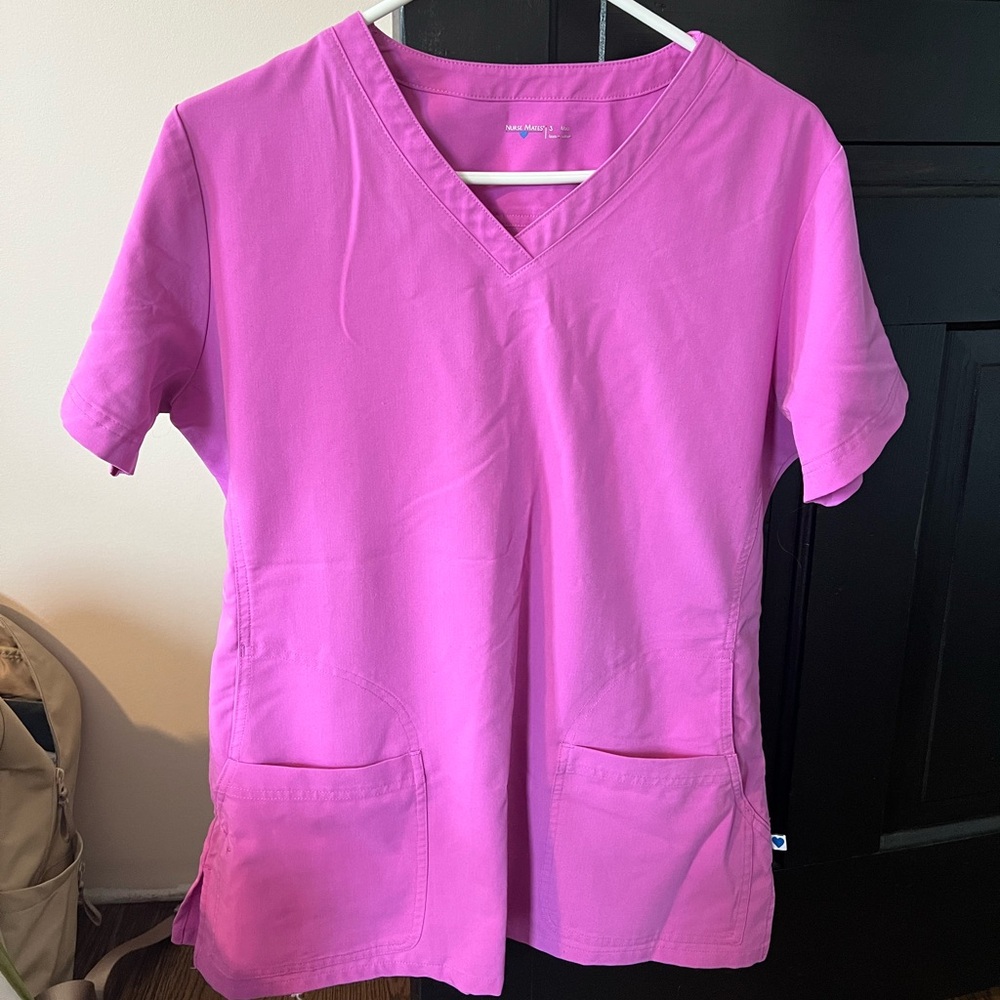 Nurse Mates Pink Scrub Top